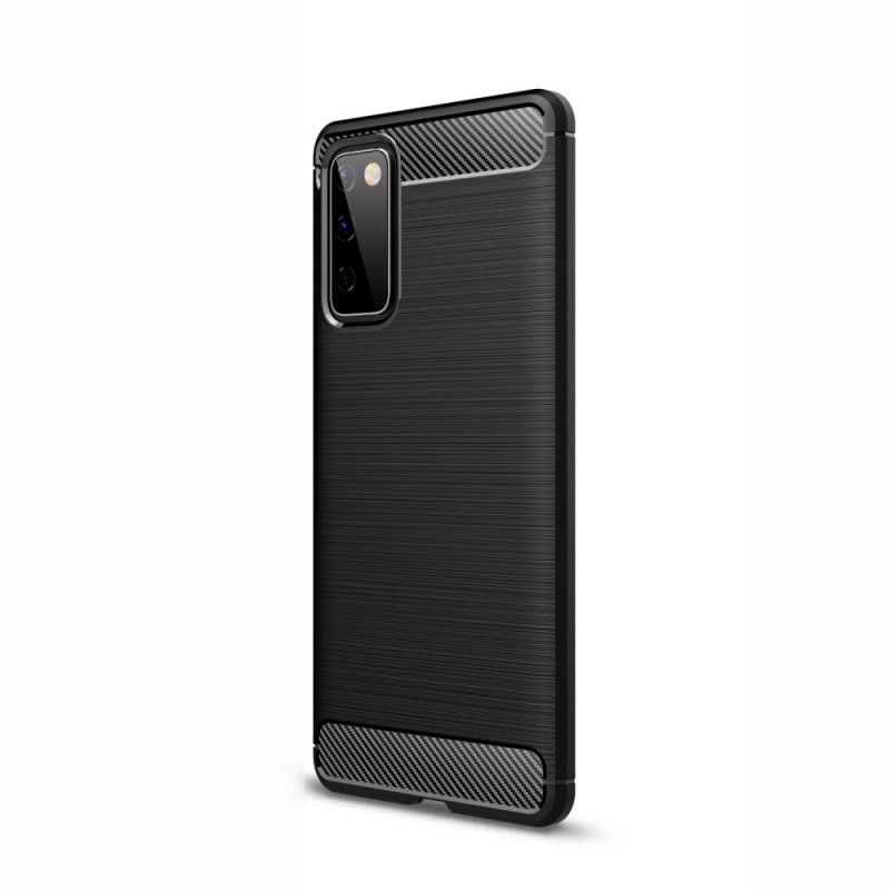 Hoesje voor Samsung Galaxy S20 FE Rood Zwart Geborsteld Koolstofvezel