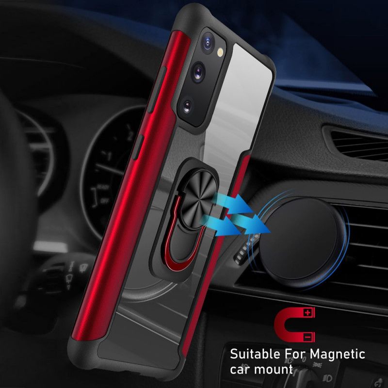 Hoesje voor Samsung Galaxy S20 FE Rood Zwart R-Just Steunring