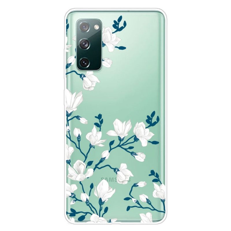 Hoesje voor Samsung Galaxy S20 FE Witte Bloemen