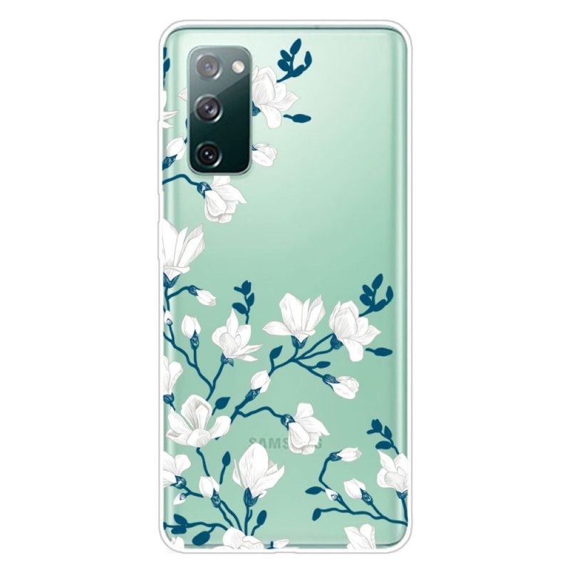 Hoesje voor Samsung Galaxy S20 FE Witte Bloemen