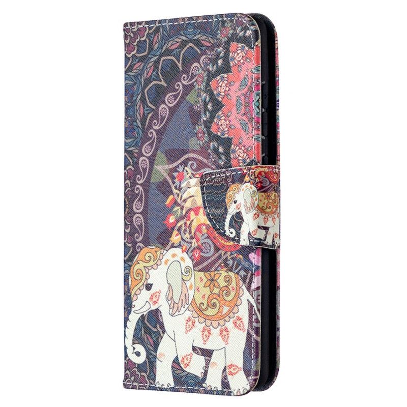 Leren Hoesje Samsung Galaxy S20 FE Etnische Olifantenmandala