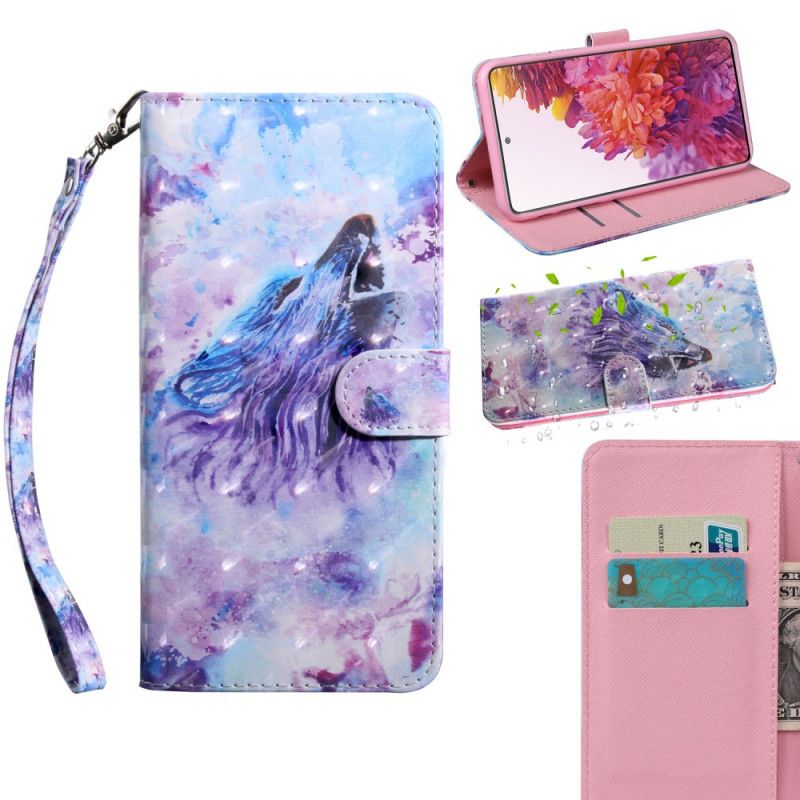 Leren Hoesje Samsung Galaxy S20 FE Lichtpaars Lichtblauw Gerald De Wolf