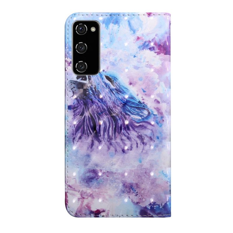 Leren Hoesje Samsung Galaxy S20 FE Lichtpaars Lichtblauw Gerald De Wolf