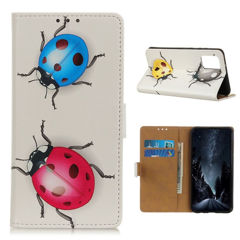 Leren Hoesje Samsung Galaxy S20 FE Lieveheersbeestjes