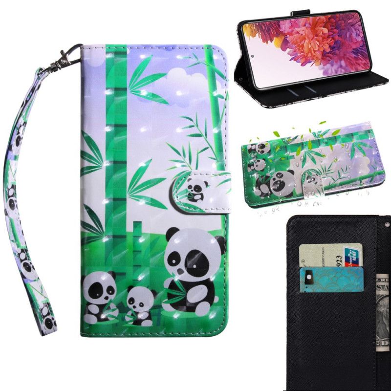 Leren Hoesje Samsung Galaxy S20 FE Panda'S Familie