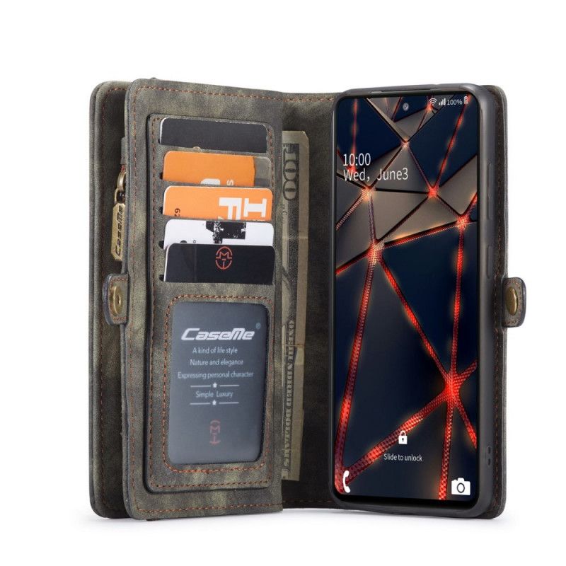 Leren Hoesje Samsung Galaxy S20 FE Rood Grijs Bijv. Afneembare Kuip