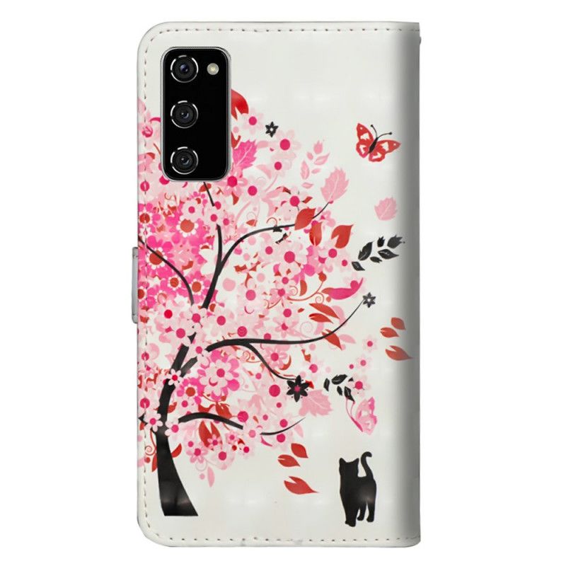 Leren Hoesje Samsung Galaxy S20 FE Roze Boom