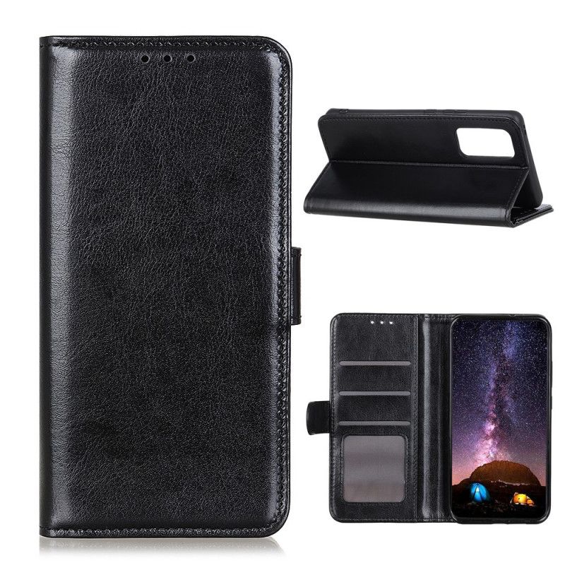 Leren Hoesje Samsung Galaxy S20 FE Wit Zwart Klassieke Leerstijl