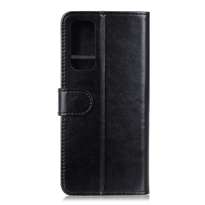 Leren Hoesje Samsung Galaxy S20 FE Wit Zwart Klassieke Leerstijl