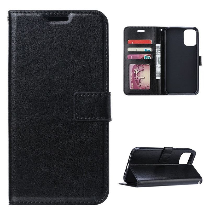 Leren Hoesje Samsung Galaxy S20 FE Wit Zwart Telefoonhoesje Traditionele Leerstijl