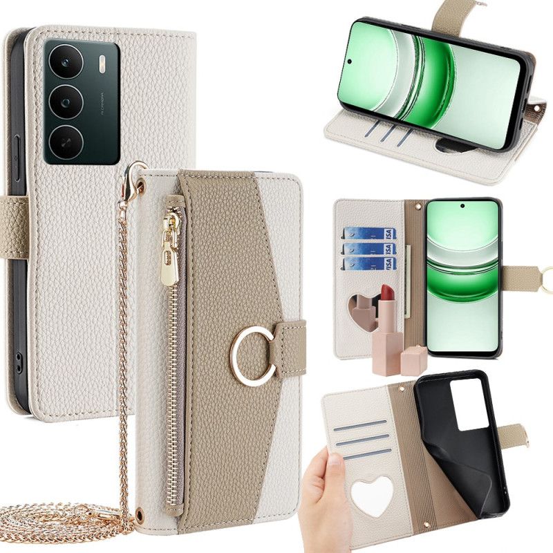 Folio-hoesje Realme C71 Telefoonhoesje Portemonnee Met Spiegel En Ketting