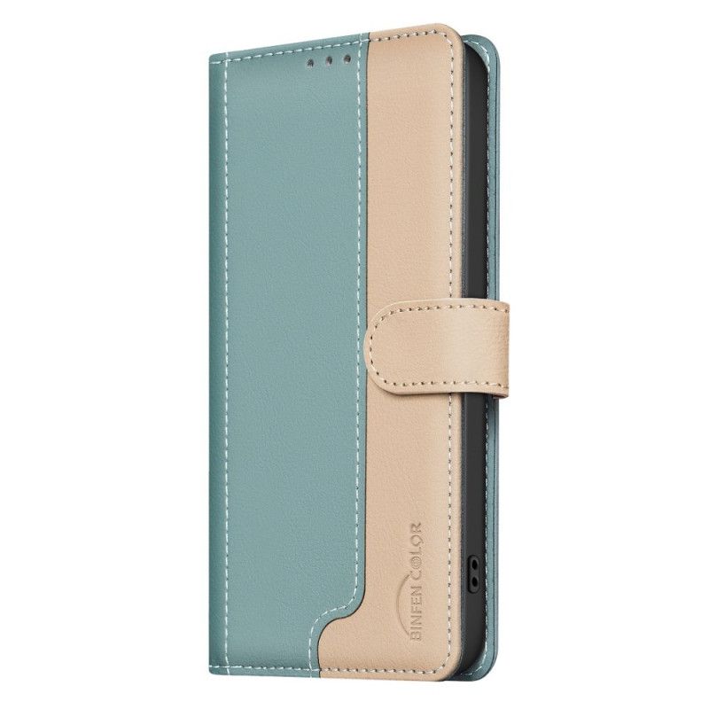 Leren Hoesje Realme C71 Binfen Color Tweekleurig Bescherming Hoesje