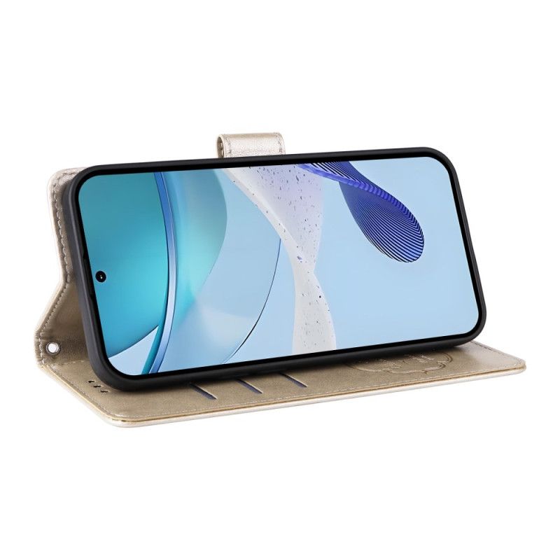 Leren Hoesje Realme C71 Vlinders En Bloemen