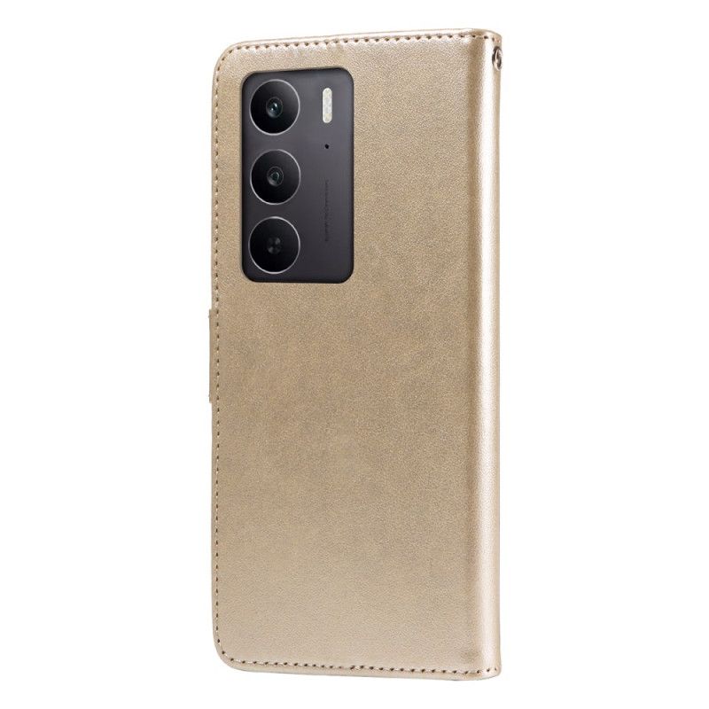 Leren Hoesje Realme C71 Vlinders En Bloemen