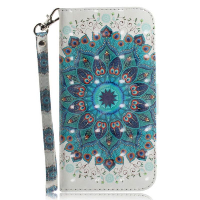 Flip Case voor Oppo Reno 8 Pro Met Ketting Strakke Mandala