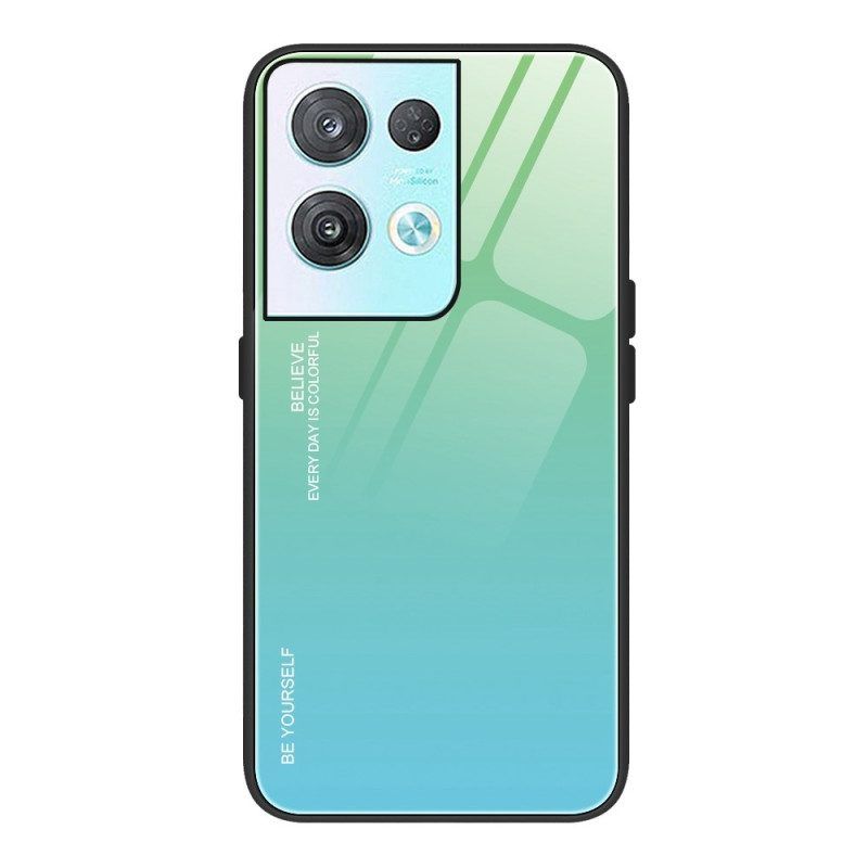 Hoesje voor Oppo Reno 8 Pro Geloof Gehard Glas