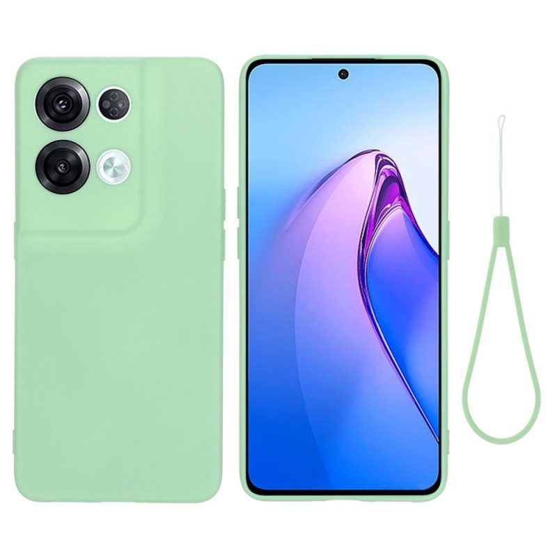 Telefoonhoesje voor Oppo Reno 8 Pro Met Ketting Vloeibare Siliconen Met Bandjes