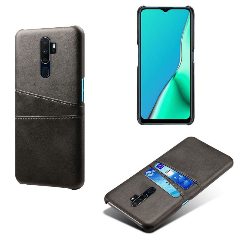 Hoesje Oppo A9 2020 Turkoois Zwart Kaarthouder