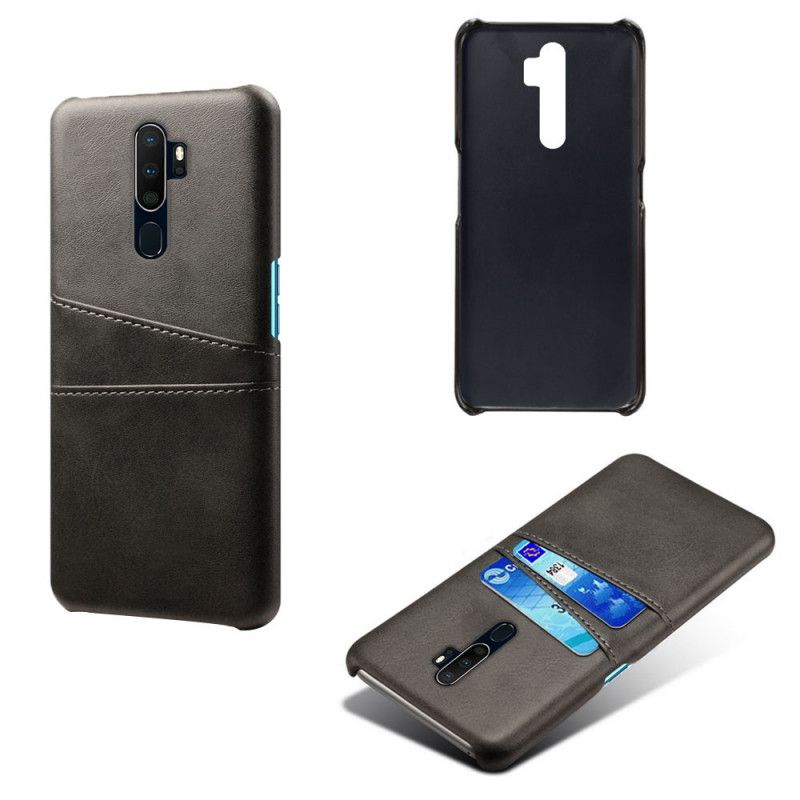 Hoesje Oppo A9 2020 Turkoois Zwart Kaarthouder