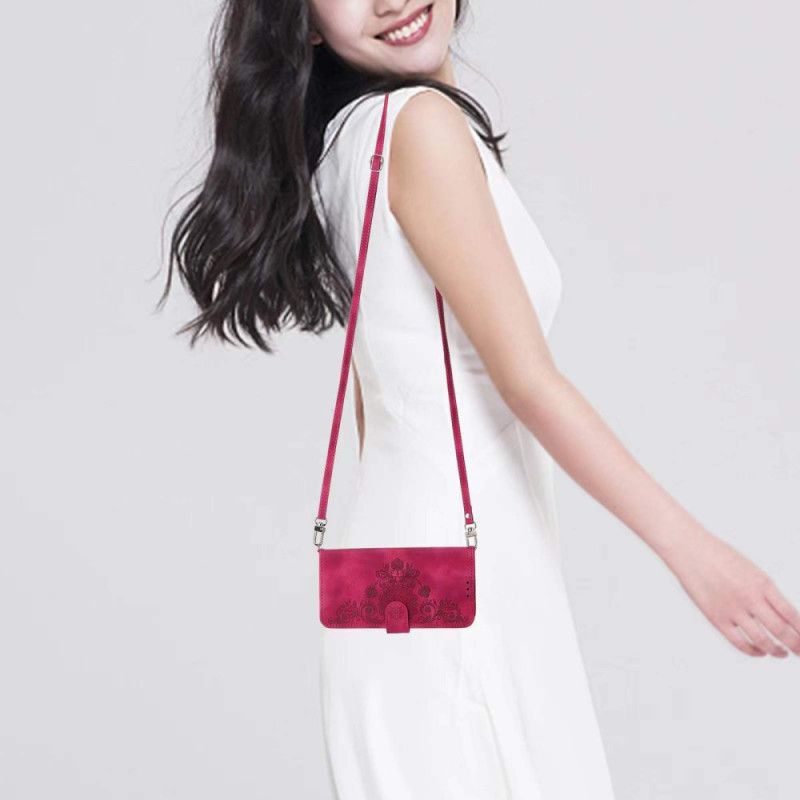 Bescherming Hoesje Xiaomi 15 Ultra Bloemenpatroon Met Bandje En Schouderband