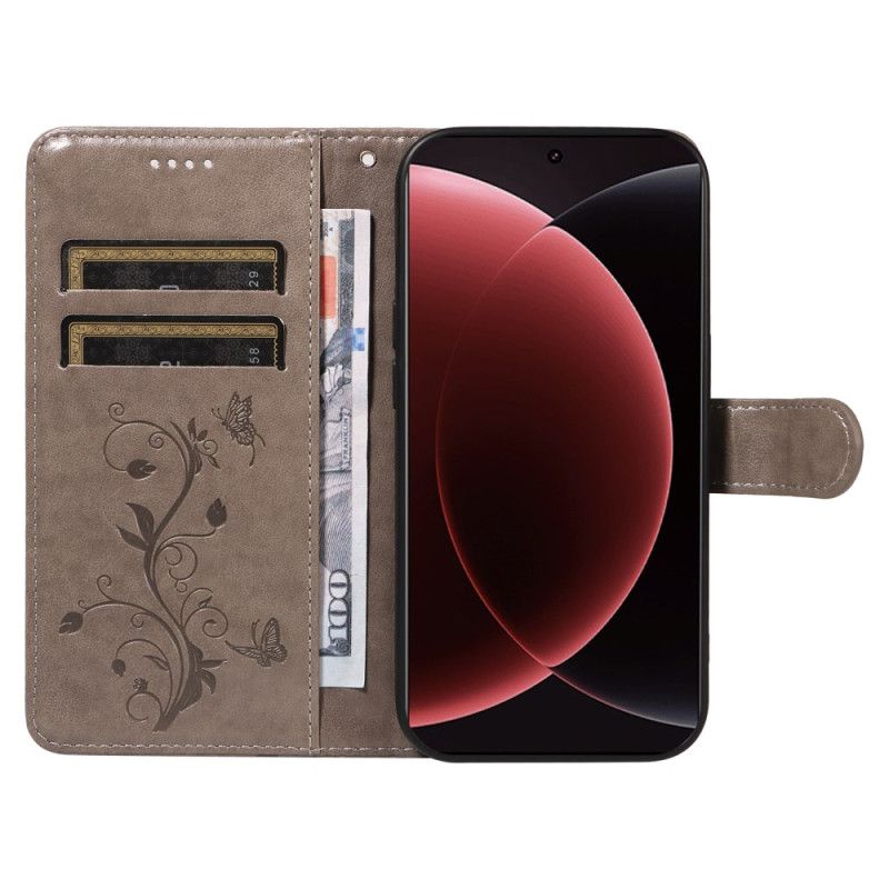 Flip Case Leren Xiaomi 15 Ultra Bloemenpatroon