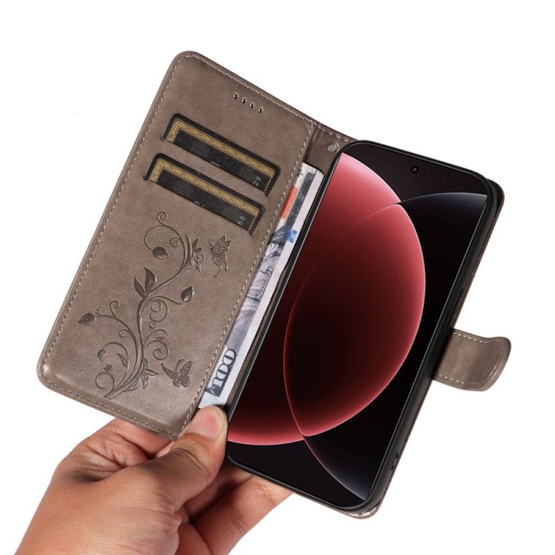 Flip Case Leren Xiaomi 15 Ultra Bloemenpatroon