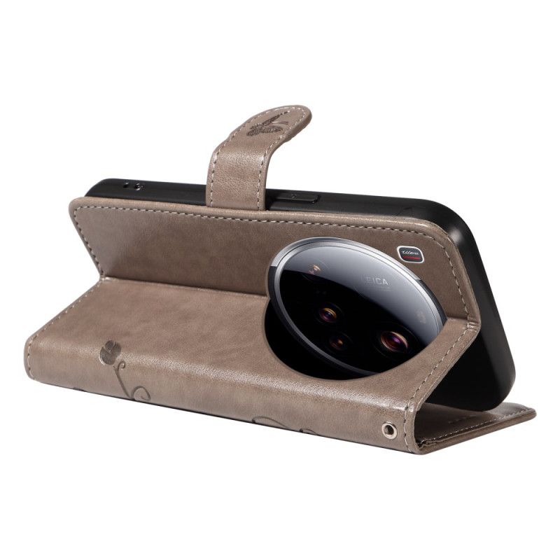 Flip Case Leren Xiaomi 15 Ultra Bloemenpatroon