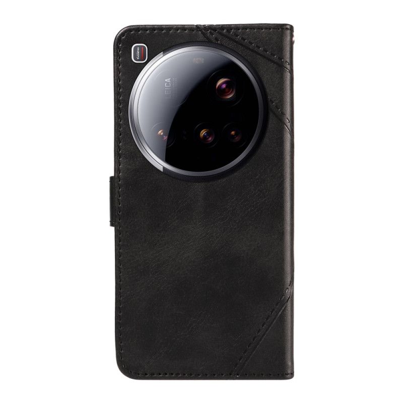 Flip Case Leren Xiaomi 15 Ultra Geometrisch Ontwerp