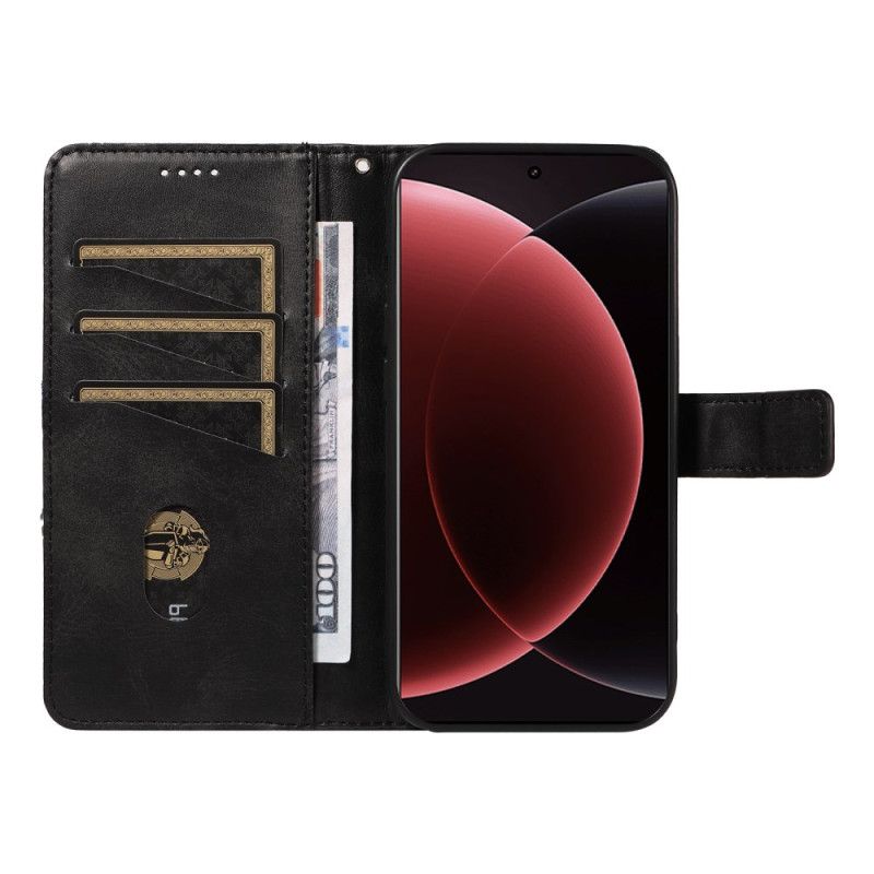 Flip Case Leren Xiaomi 15 Ultra Geometrisch Ontwerp