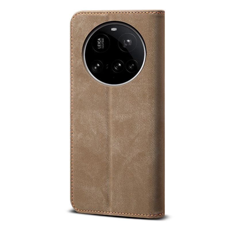 Folio-hoesje Xiaomi 15 Ultra Denimstof Bescherming Hoesje