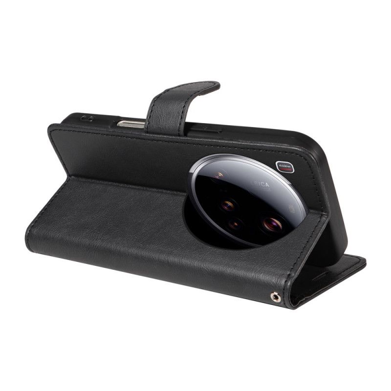 Folio-hoesje Xiaomi 15 Ultra Effen Kunstleer