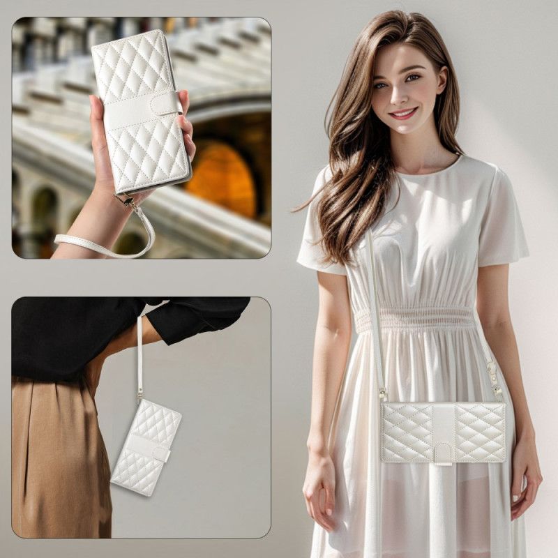 Folio-hoesje Xiaomi 15 Ultra Telefoonhoesje Gewatteerd Met Band En Schouderband