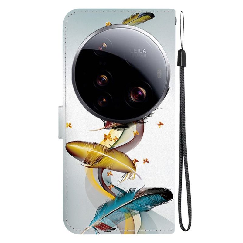 Folio-hoesje Xiaomi 15 Ultra Telefoonhoesje Kleurrijke Veren