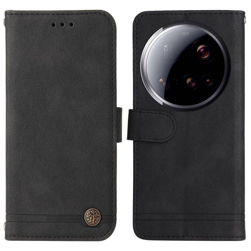 Leren Hoesje Xiaomi 15 Ultra Decoratieve Klinknagel Bescherming Hoesje