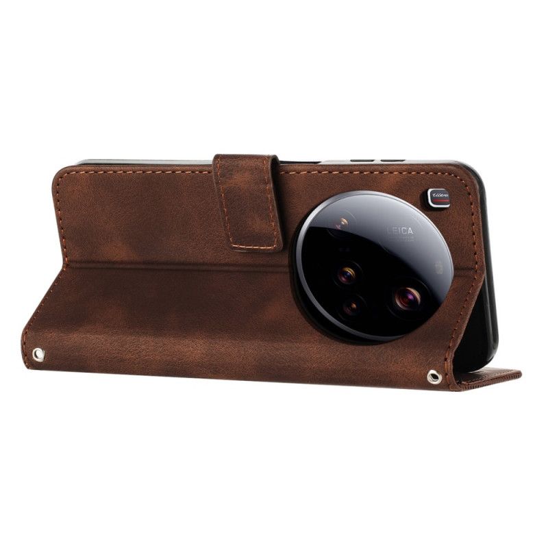 Leren Hoesje Xiaomi 15 Ultra Geometrische Lijnenband