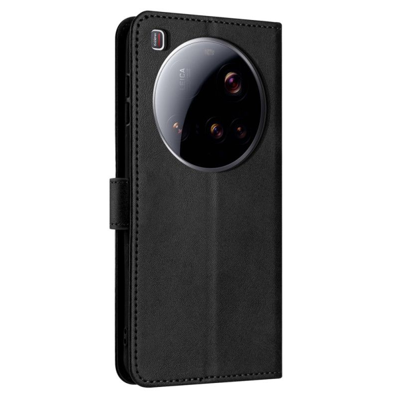 Leren Hoesje Xiaomi 15 Ultra Lederen Bandje-effect Bescherming Hoesje