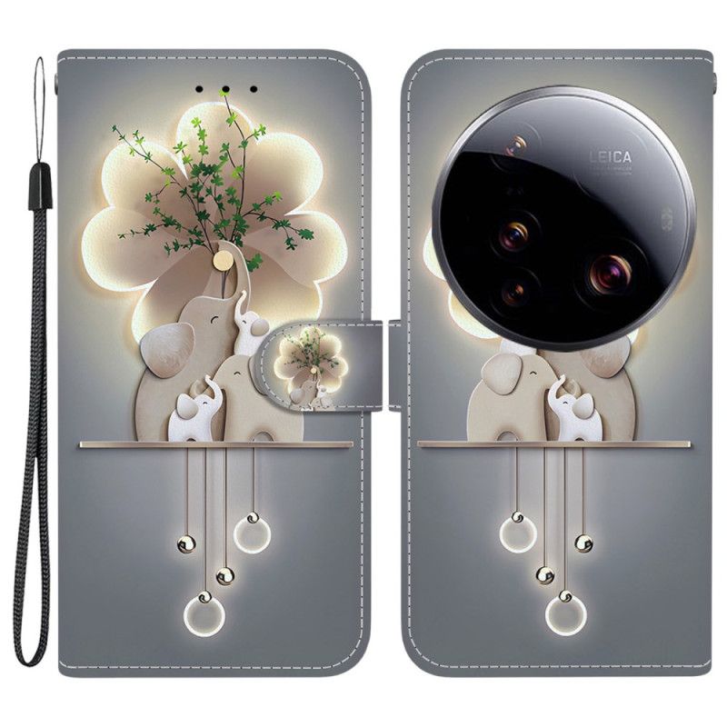 Leren Hoesje Xiaomi 15 Ultra Olifant Met Patroon Bescherming Hoesje