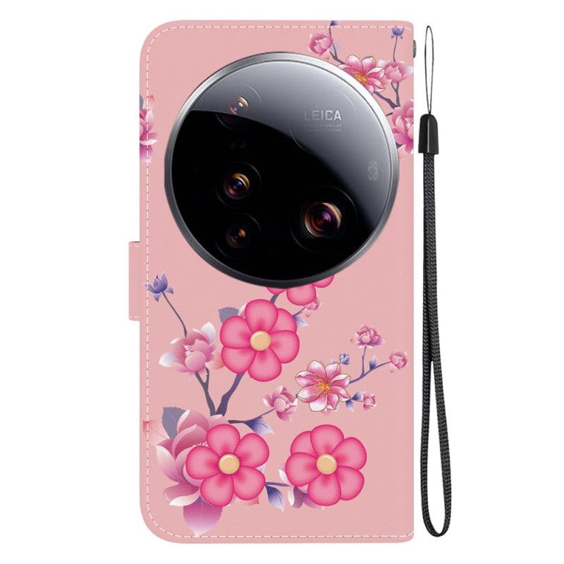 Leren Hoesje Xiaomi 15 Ultra Sakura-patroon Bescherming Hoesje