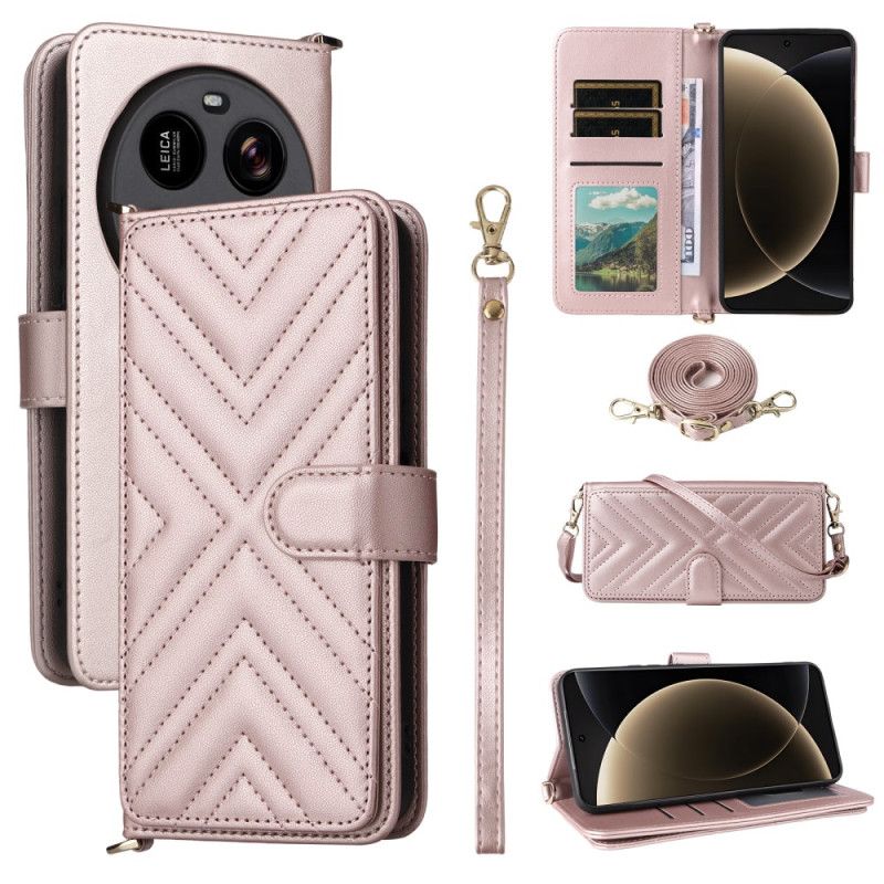 Leren Hoesje Xiaomi 15 Ultra Schouderband En Bandje Bescherming Hoesje