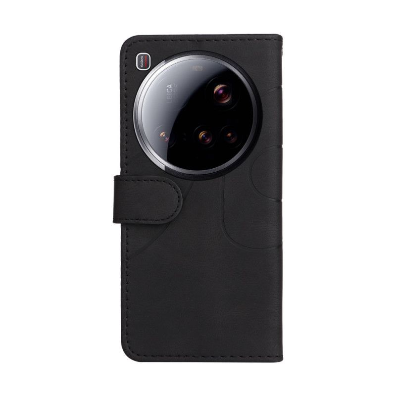 Leren Hoesje Xiaomi 15 Ultra Tweekleurige Golvende Lijnen Bescherming Hoesje