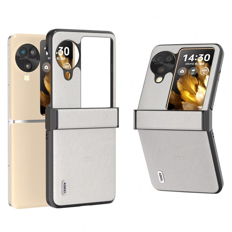 Hoesje Voor Oppo Find N3 Flip Getextureerd Leer Abeel