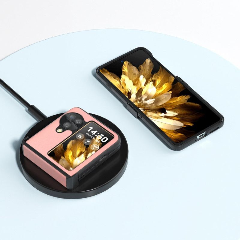 Hoesje Voor Oppo Find N3 Flip Getextureerd Leer Abeel