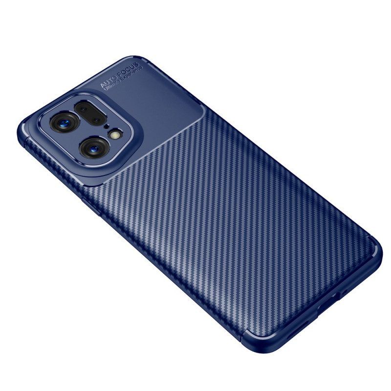 Hoesje voor Oppo Find X5 Pro Geborstelde Koolstofvezel