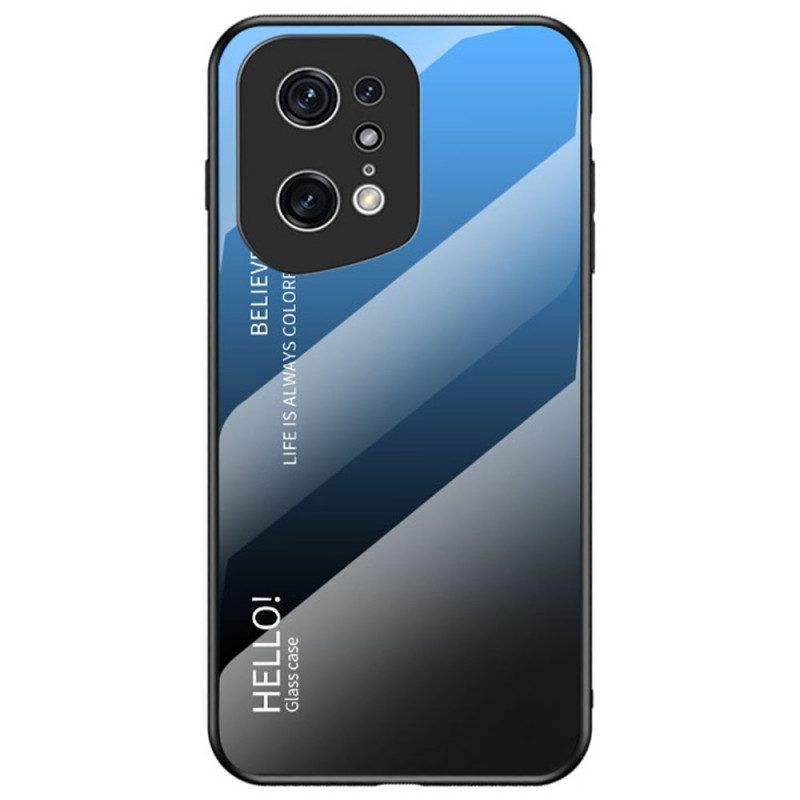 Telefoonhoesje voor Oppo Find X5 Pro Gehard Glas Hallo