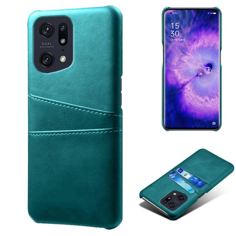 Telefoonhoesje voor Oppo Find X5 Pro Kaarthouder Met Leereffect