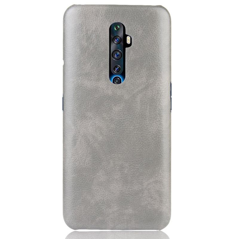 Hoesje Oppo Reno 2Z Grijs Zwart Lychee Leereffect