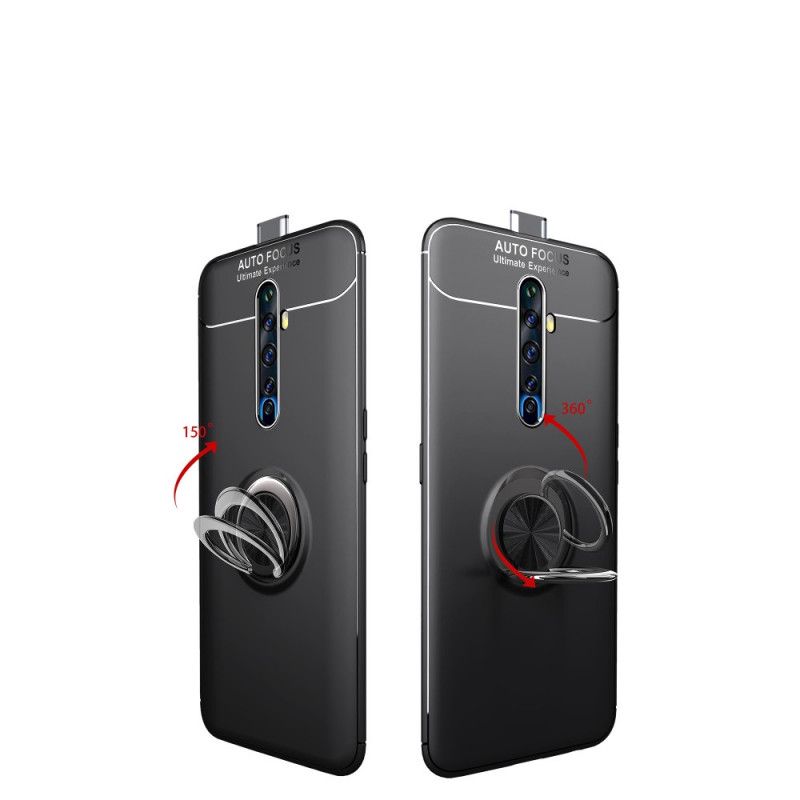 Hoesje Oppo Reno 2Z Rood Zwart Roterende Ring