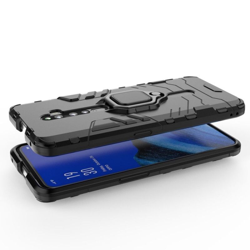 Hoesje voor Oppo Reno 2Z Rood Zwart Resistente Ring