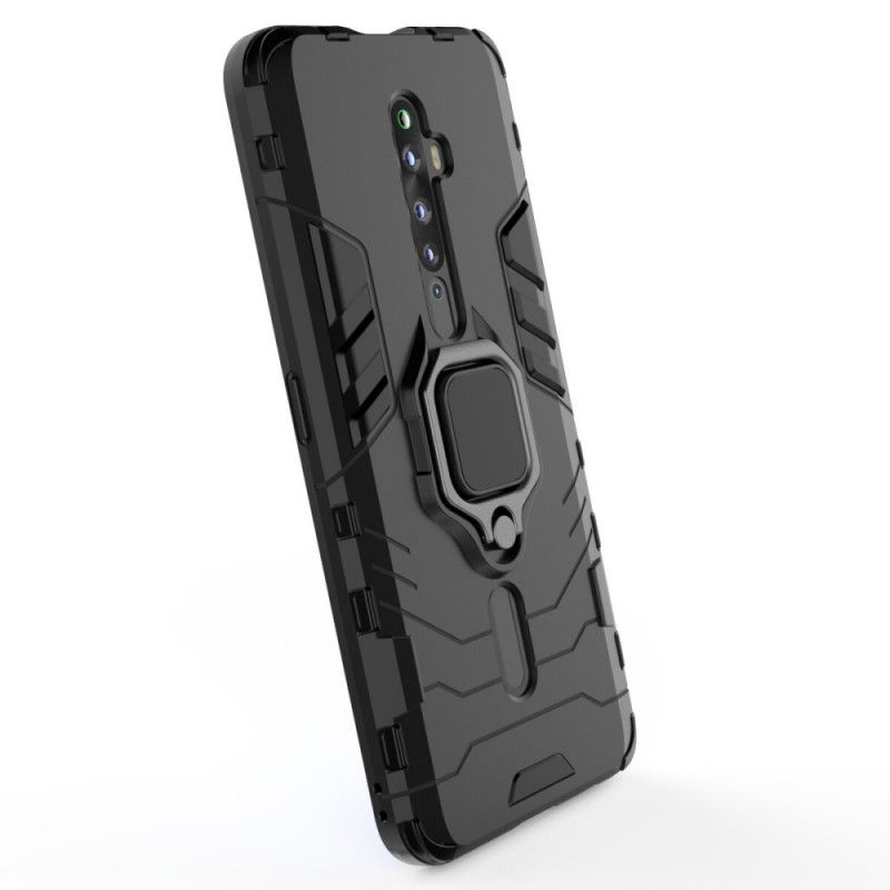 Hoesje voor Oppo Reno 2Z Rood Zwart Resistente Ring