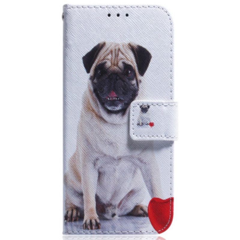 Leren Hoesje voor iPhone 15 Mopshond